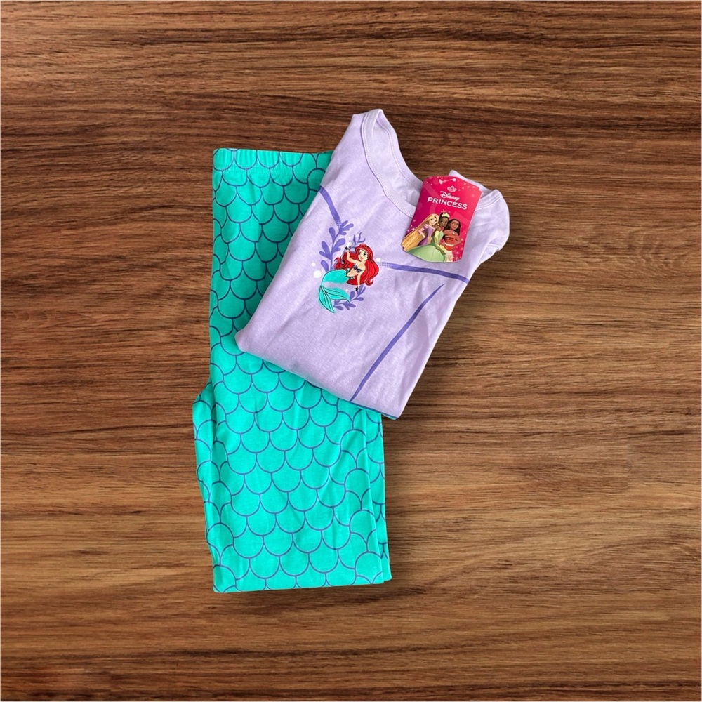 NEW Disney Princess Ariel The Little Mermaid Girls 2-Piece Pajama Set Sz L 10-12